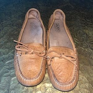 Abeo Women's Driving Loafers Shoes Size 7.5N Leather Brown